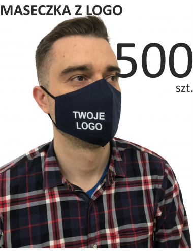 Schutzmaske Werbe-Baumwollmasken, 500 Stück, profiliert mit Logodruck