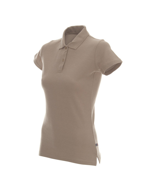 Promostars POLO Damen LADIES` COTTON BEIGE Stickdruck, Siebdruck-Logo