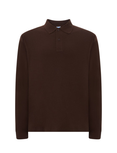 Herren-Langarm-Poloshirt POLO PORA 210 LS Schokolade JHK
