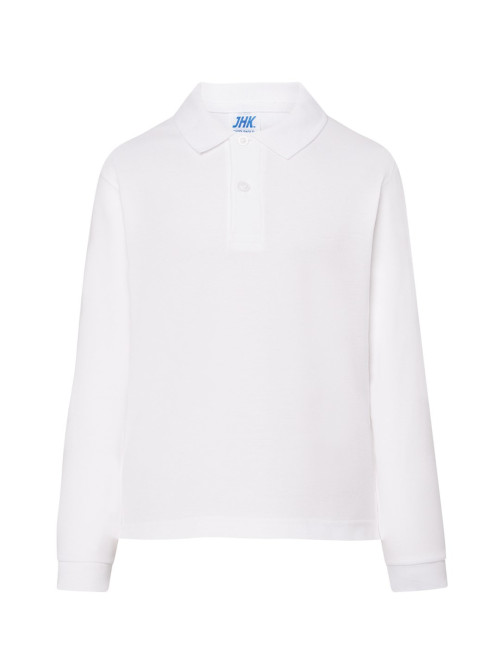 Koszulka Polo Dziecięca z Długim Rękawem PKID 210 LS WH White JHK