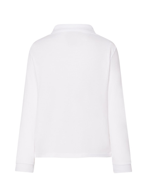 Langarm-Poloshirt für Kinder PKID 210 LS WH Weiß JHK