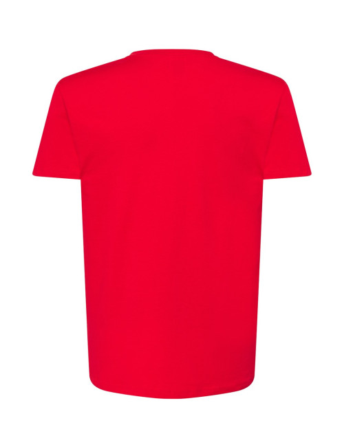 "Koszulka Męska JHK Tsua Pico Urban V-Neck Czerwony - 100% Bawełna,
