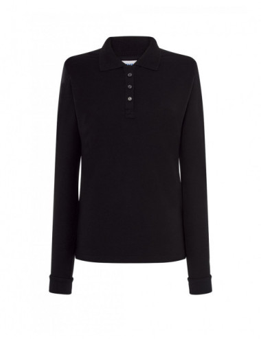 Damen-Polo-T-Shirt mit langen Ärmeln POPL 200 LS schwarz Jhk