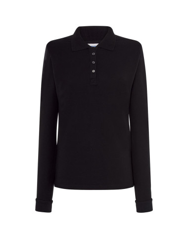 Damen-Polo-T-Shirt mit langen Ärmeln POPL 200 LS schwarz Jhk