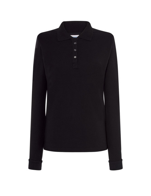 Damen-Polo-T-Shirt mit langen Ärmeln POPL 200 LS schwarz Jhk