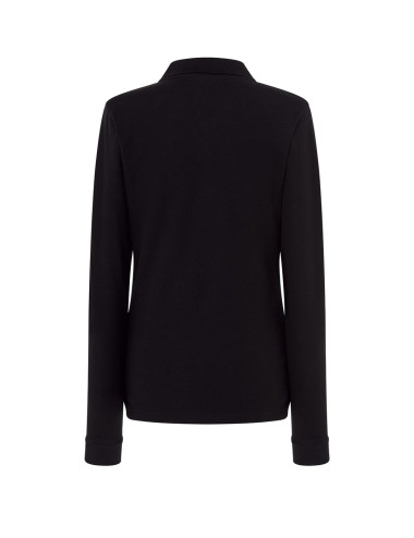 Koszulka Polo Damska z Długim Rękawem POPL 200 LS czarna Jhk