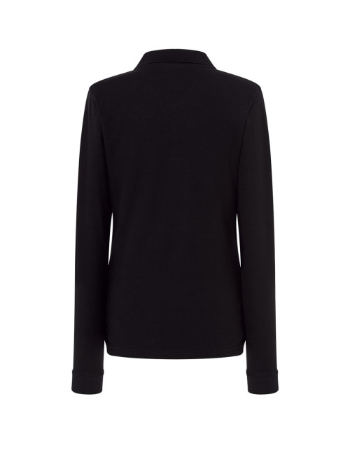 Damen-Polo-T-Shirt mit langen Ärmeln POPL 200 LS schwarz Jhk