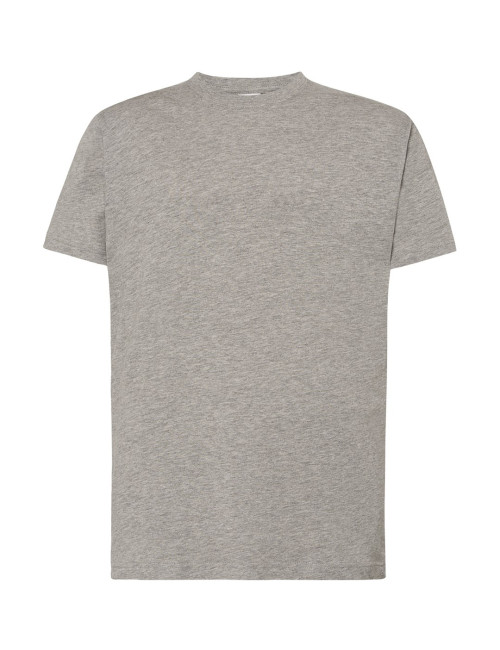 "Koszulka męska JHK TSUA 150 Slim Fit, szary melanż, 100% bawełna,