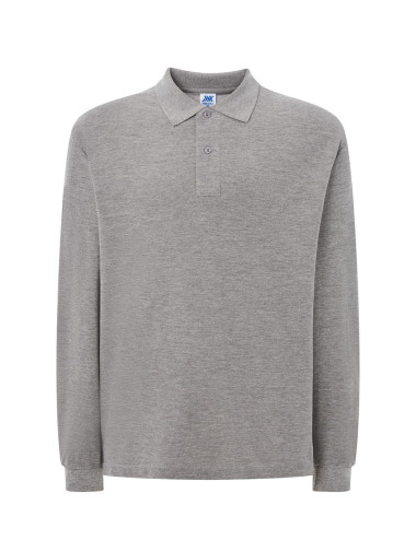 Herren Langarm-Poloshirt POLO PORA 210 LS grau melange Jhk