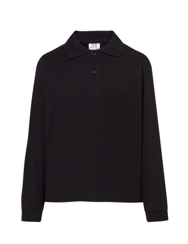 Langarm-Poloshirt für Kinder PKID 210 LS Schwarz JHK
