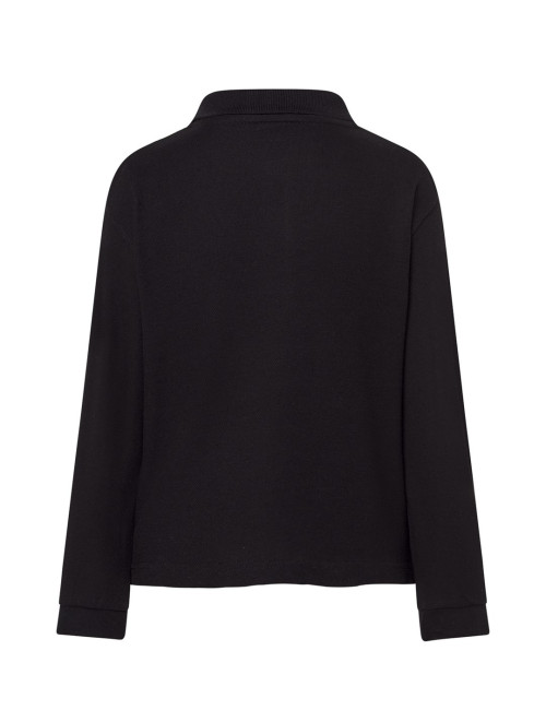 Koszulka Polo Dziecięca z Długim Rękawem PKID 210 LS Czarna JHK