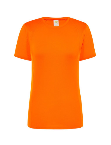 "Fluoro Orange JHK Sports T-Shirt for Women - Breathable, Quick-Dry, 