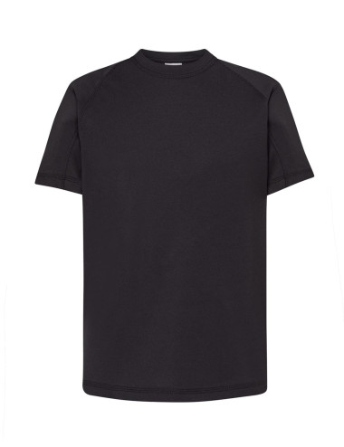 "JHK Kids Sports T-Shirt: Breathable, Quick-Dry, Black - Perfect for 