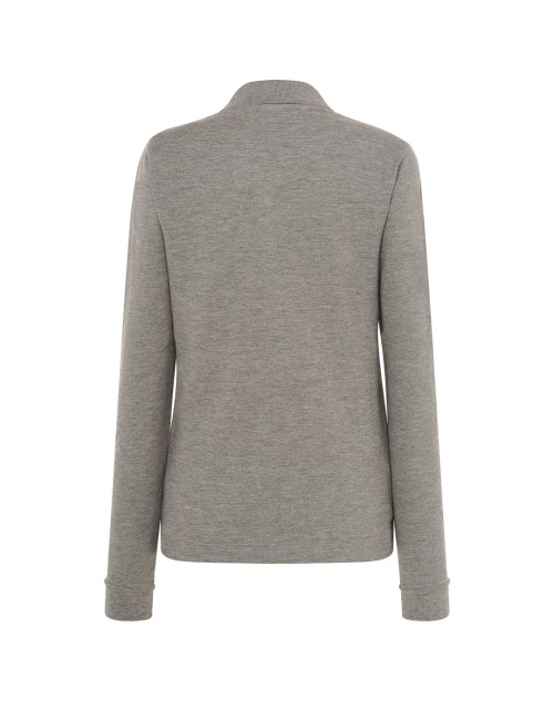 Langarm-Poloshirt POPL 200 LS ls grau melange Jhk