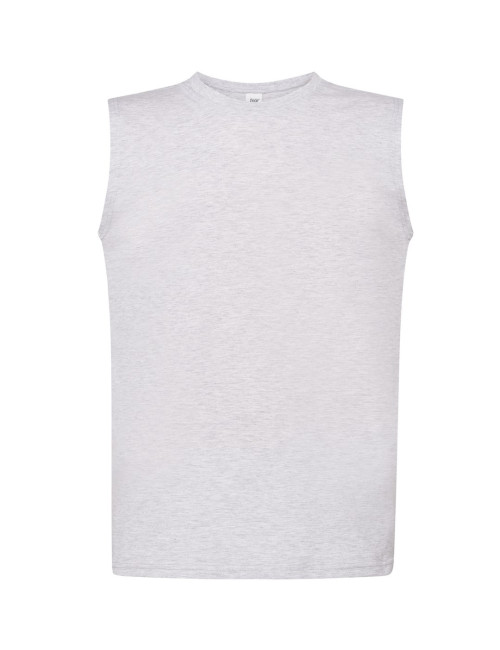 "Men's JHK TSUA TNK Urban Tank Top, Gray Melange, 100% Cotton - Perfe