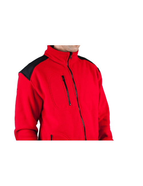 Super warmes Herren-Fleece, verstärkt, FLRA 340 Premium Rot/Schwarz JHK