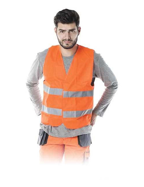 "High-Visibility Malfini Orange Vest with Reflective Stripes - Custom