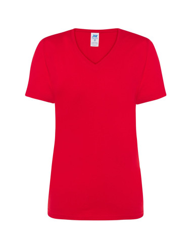 Damen Tsrl Cmfp Lady Comfort T-Shirt mit V-Ausschnitt Rot Jhk