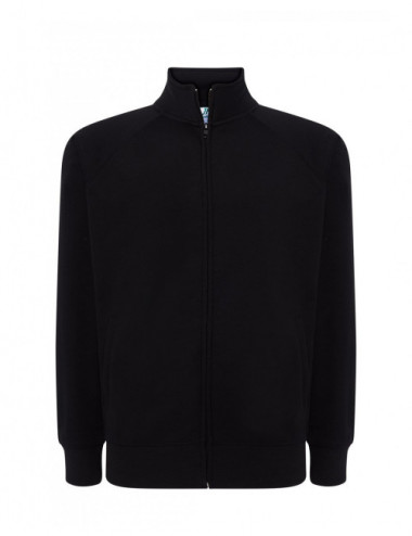 Herren-Sweatshirt mit durchgehendem Reißverschluss, schwarz, JHK