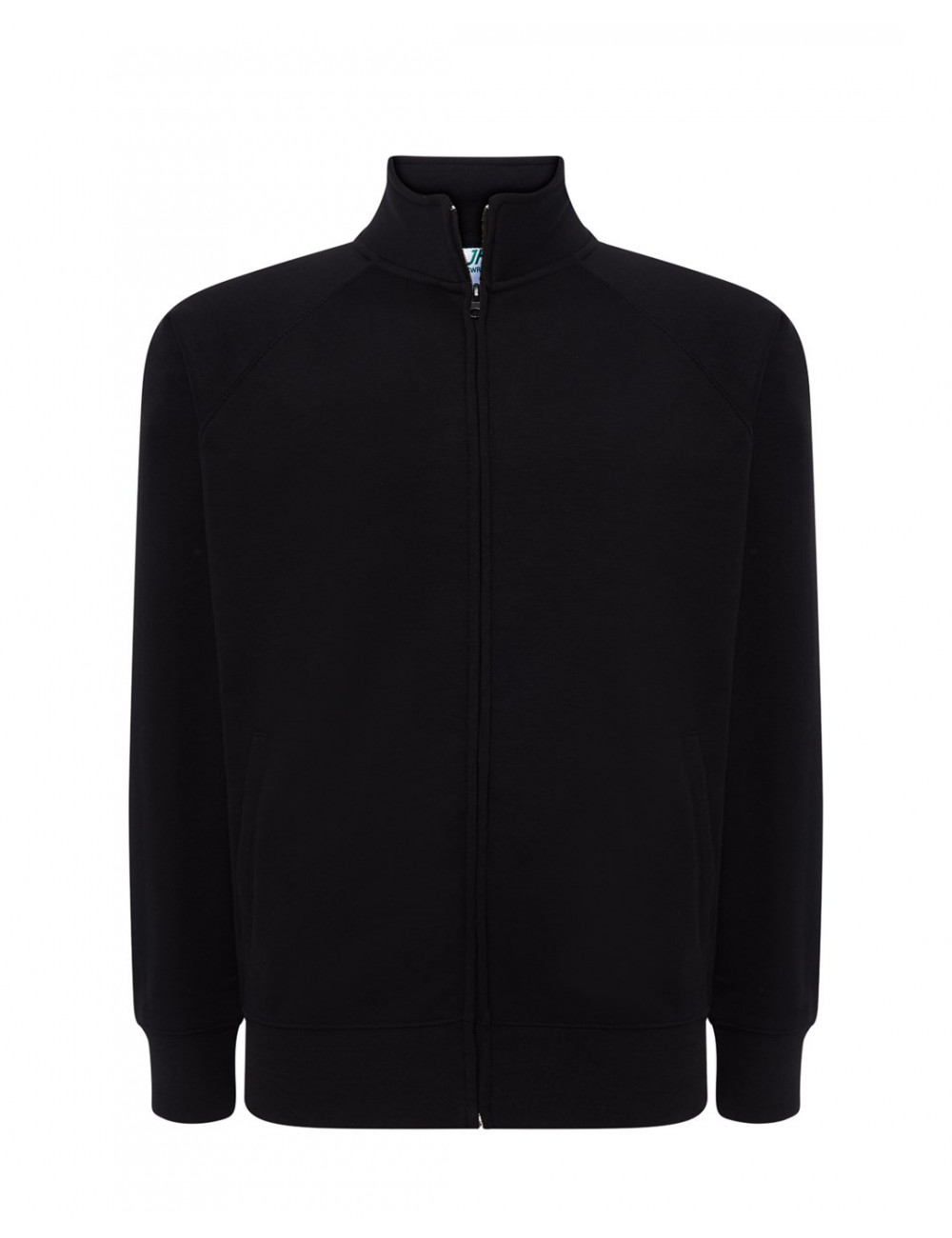 Herren-Sweatshirt mit durchgehendem Reißverschluss, schwarz, JHK