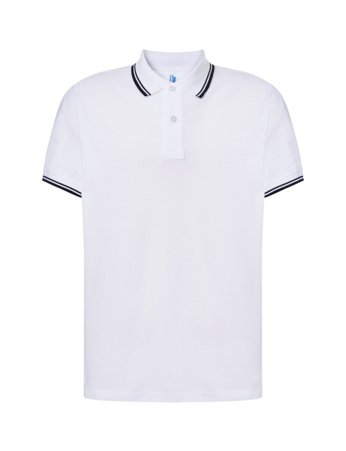 Herren-Poloshirts Polo Pora 210 Kontrastweiß/Marineblau JHK