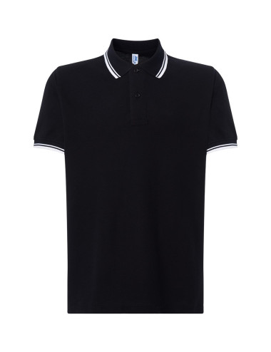 Herren Poloshirts Polo Pora 210 Kontrast Schwarz/Weiß Jhk