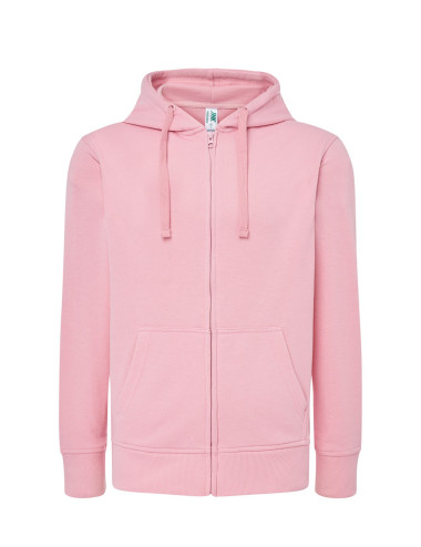 Damen-Sweatshirt mit Kapuze, durchgehendem Reißverschluss, rosa JHK