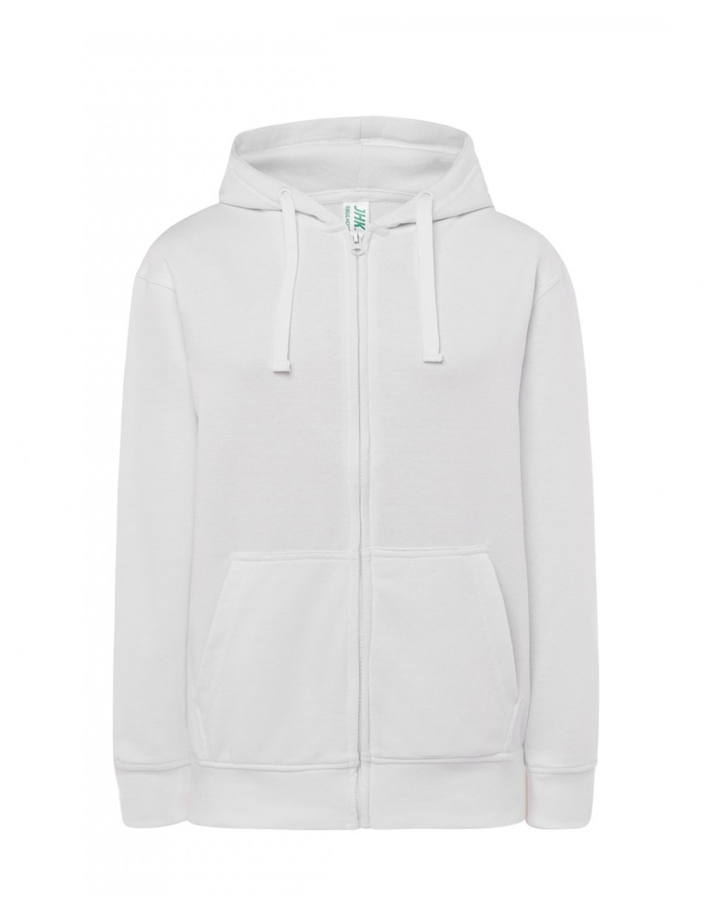 Women`s sweatshirt swul hood full zip wh white Jhk