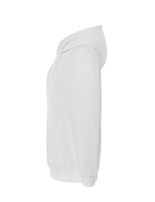 Damen-Sweatshirt mit Kapuze, durchgehendem Reißverschluss, weiß, Jhk