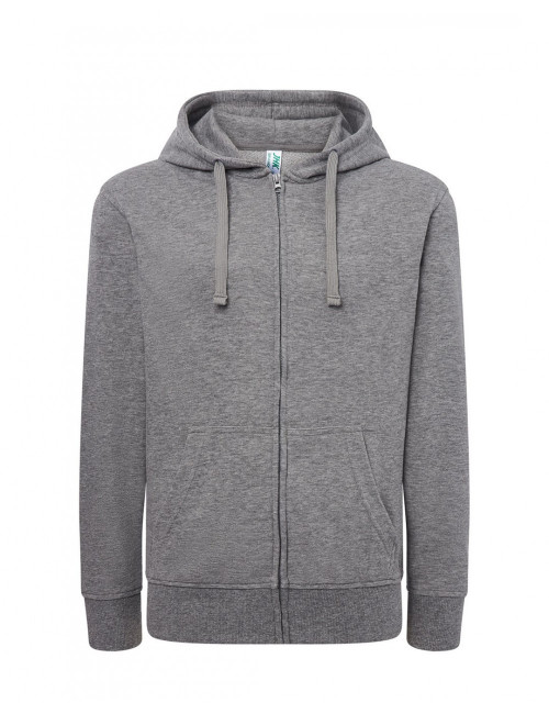 Women`s sweatshirt swul hood full zip gray melange Jhk