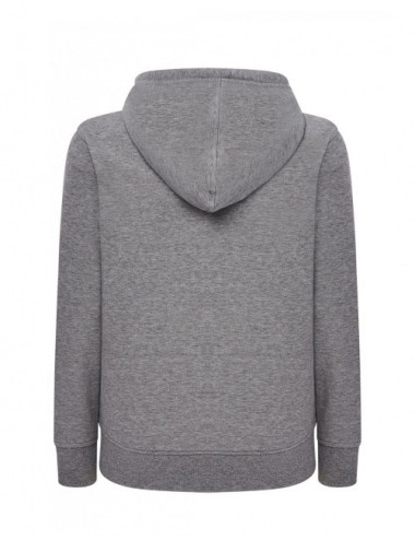 Damen-Sweatshirt mit Kapuze, durchgehendem Reißverschluss, grau meliert, JHK