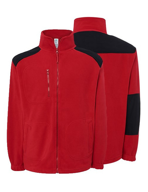 Herrenfleece flra 330 rot/schwarz Jhk