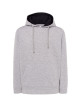 Bluza dresowa męska ocean hooded contrast popielaty melanż/granatowy Jhk