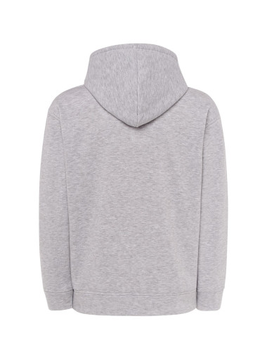 Men`s sweatshirt ocean hooded contrast ash melange/navy blue Jhk