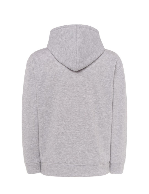 Men`s sweatshirt ocean hooded contrast ash melange/navy blue Jhk