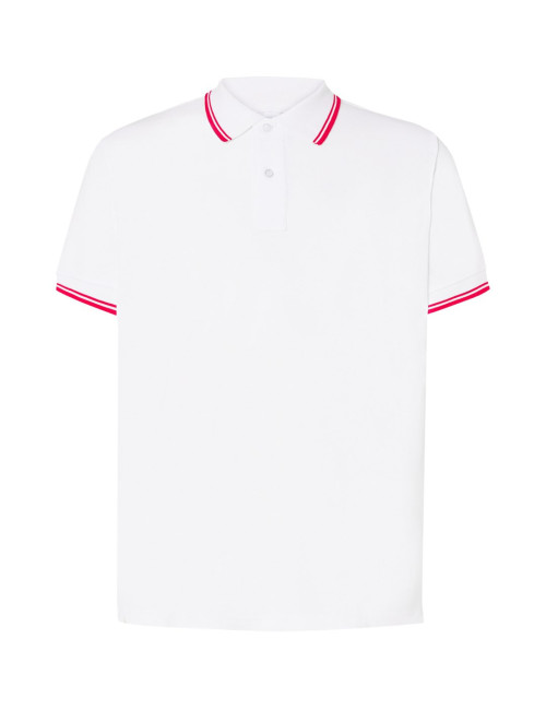 Herren Poloshirts Polo Pora 210 Kontrast Weiß/Rot Jhk