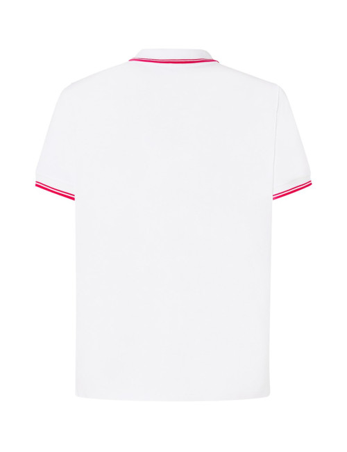 Herren Poloshirts Polo Pora 210 Kontrast Weiß/Rot Jhk