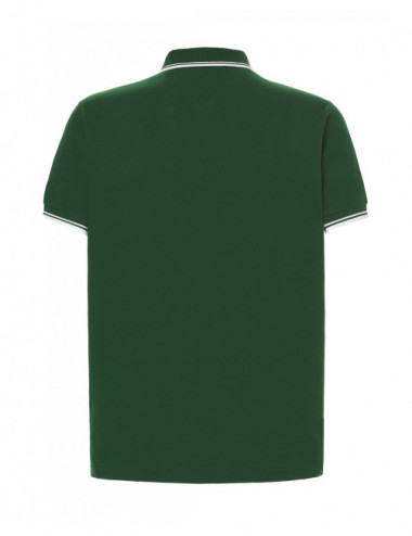 Koszulki polo męska polo pora 210 contrast butelkowa zieleń/biały Jhk