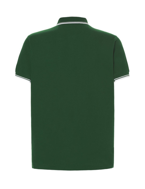 Pora Herren-Poloshirts 210 Kontrast Flaschengrün/Weiß JHK