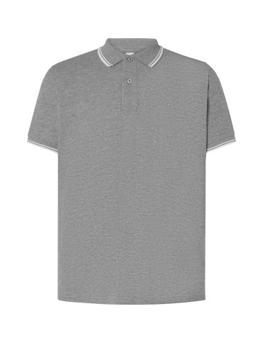 Koszulki polo męska polo pora 210 contrast szary melanż/biały Jhk