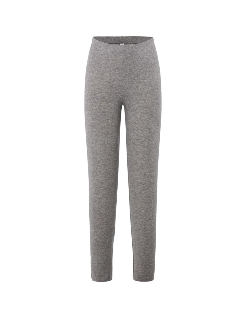 "Comfortable JHK Women's Gray Melange Leggings - Ideal for Embroidery