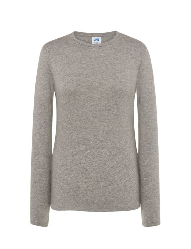 Lady Regular Ls Premium Damen T-Shirt Grau Melange Jhk Jhk