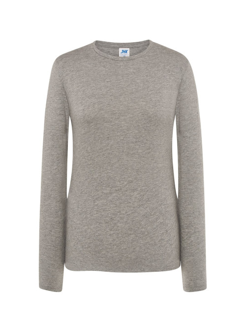 Lady Regular Ls Premium Damen T-Shirt Grau Melange Jhk Jhk