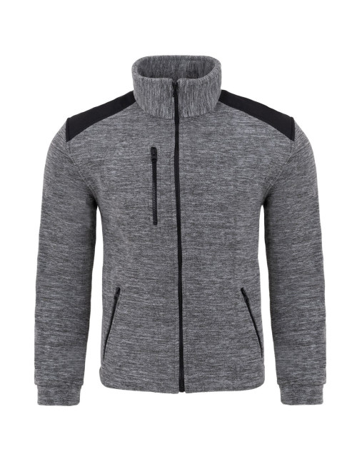 Super warmes Herren-Fleece, verstärkt, FLRA 340 Premium Grey Melange/Schwarz Jhk