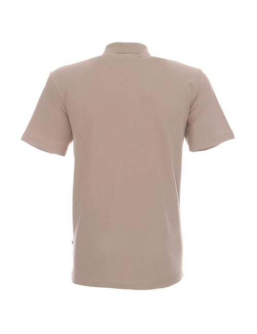 Promostars Men`s POLO COTTON BEIGE embroidery screen printing logo transfer