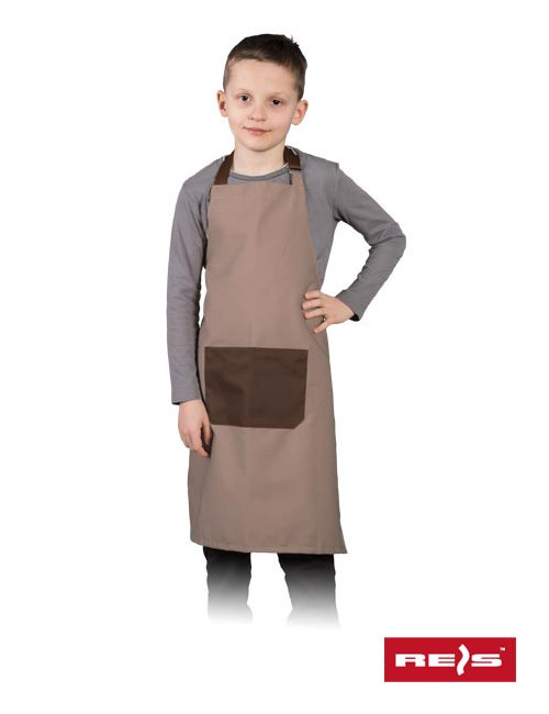 "Reis Beige-Brown Children's Apron - Durable, Adjustable and Customiz