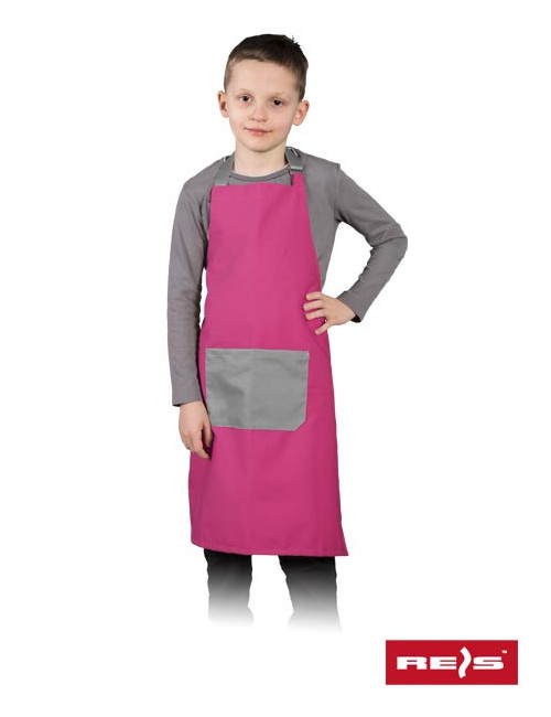 "Reis Kids' Apron in Dark Pink & Gray - Functional, Stylish & Customi