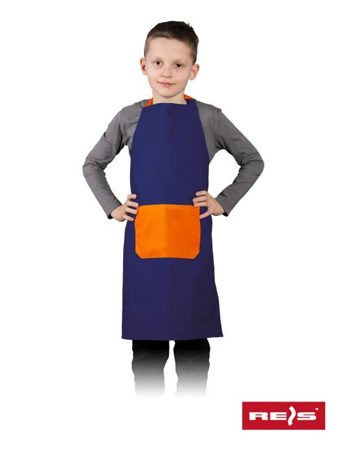 "Premium Fkinder gp Apron for Kids by Reis - Navy & Orange, Customiza