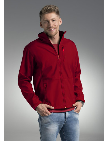 Promostars Men`s JACKET HURRICANE DARK RED embroidery silkscreen print