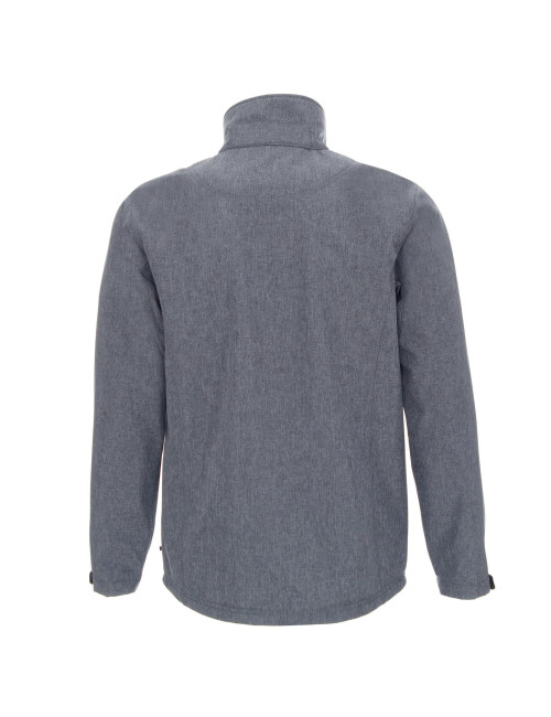Promostars Men`s JACKET HURRICANE GRAY MELANGE embroidery silkscreen print